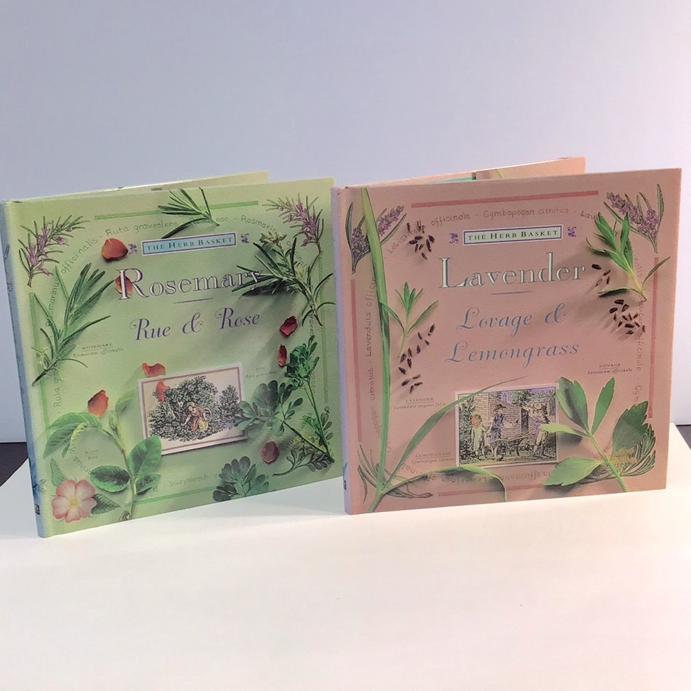 The Herb Basket book pair Rosemary Rue & Rose, Lavender Lovage & Lemongrass 1996